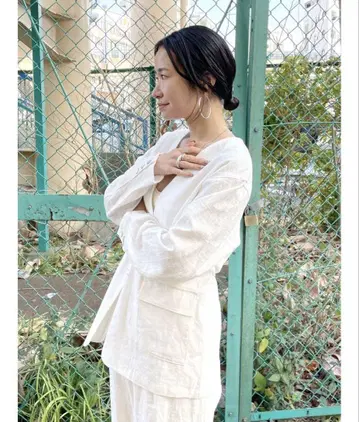 Ungrid 린넨 혼방 노카라 자켓