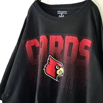 챔피온 CARDS 로고 티셔츠 2XL 블랙 검정 구제 의류