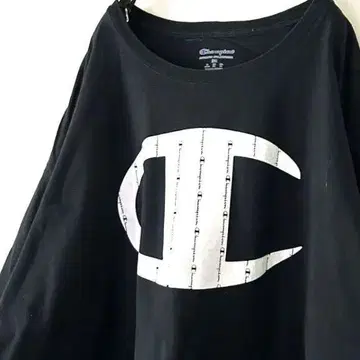 챔피온 Champion 로고 티셔츠 2XL 블랙 검정 구제 의류 빅