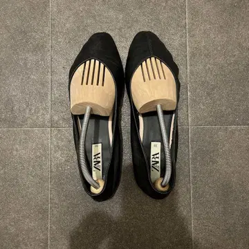 ZARA 자라 가죽 블랙 펌프스 플랫 슈즈 천연 가죽 발레