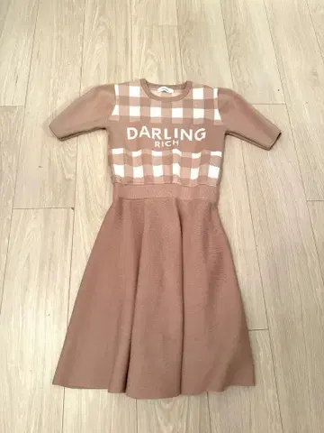 Darich 다리치 깅엄 체크 니트 미니 원피스