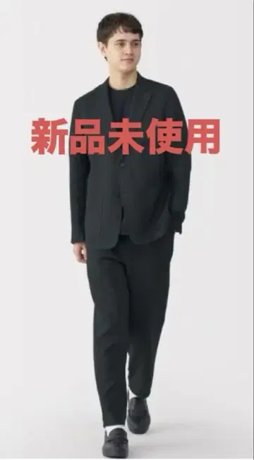 무인양품 린넨 워싱 테이퍼드 팬츠 블랙 M