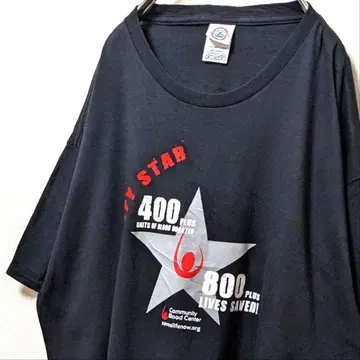 델타 커뮤니티 스타 브래드 도너 로고 티셔츠 블랙 검정 XL 구제 의류