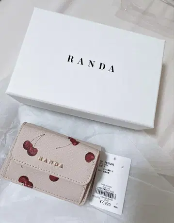RANDA 체리 패턴 3단 폴더형 지갑