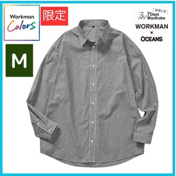 한정품 워크맨 오션즈 콜라보 워시 브로드 셔츠 그레이 M