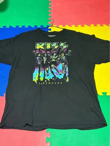 KISS 밴딩 티셔츠 반팔 2XL 사이즈 블랙