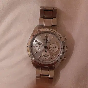 정품 SEIKO 크로노그래프 실버