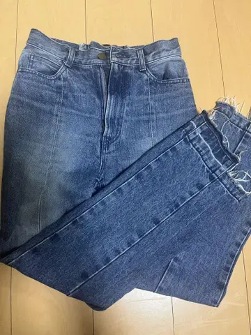 snidel 하이웨스트 스트레이트 데님