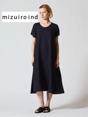 새상품급 mizuiroind 미즈이로 인드 하프 슬리브 A 라인 원피스