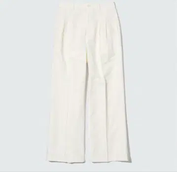 유니클로 린넨 블렌드 턱 와이드 팬츠 XL 화이트