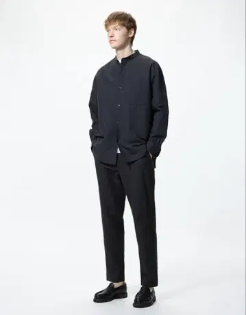린넨 블렌드 이지 팬츠 유니클로 블랙