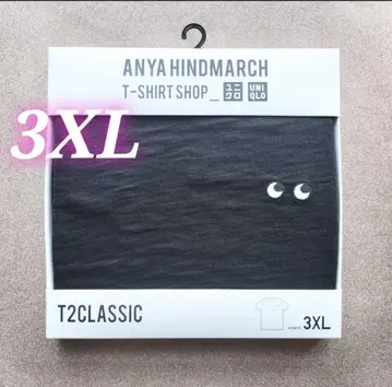 T2CLASSIC 슬라브 T 블랙 3XL 유니클로 안야 힌드마치