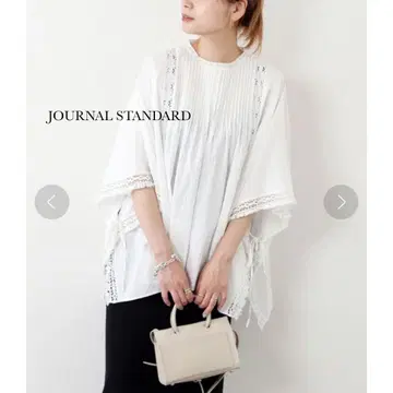 JOURNAL STANDARD 코튼 레이스 판초 블라우스 화이트