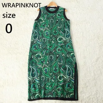 라핀노트 WRAPINKNOT 자카드 크루넥 원피스 올 패턴 그린