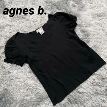agnes b. 애니에스베 V넥 티셔츠 퍼프 슬리브 L 사이즈 새상품급