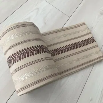 반폭 오비 카페 오 레 색 짜기 줄무늬 무늬 No.22