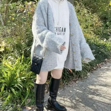 w closet 부클레 기모 롱 가디건