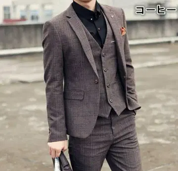 남성용 수트 스타일리시 수트 3피스 수트 결혼식 면접 비즈니스 남성복