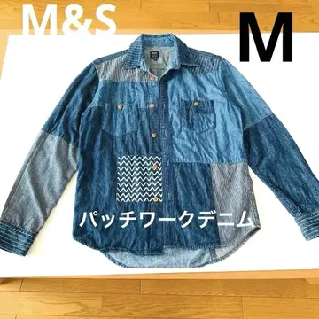 M&S 패치워크 데님 셔츠 M 사이즈