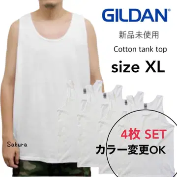 길단 새상품 울트라 코튼 6.0oz 탱크탑 화이트 4장 XL