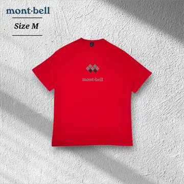 90smont-bell 몽벨 티셔츠 싱글 스티치 일본제 아웃도어 레드 M
