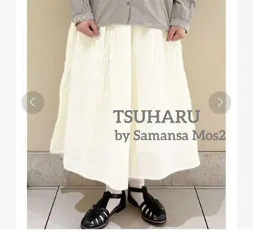 TSUHARU by Samansa Mos2 이종 소재 턱 스커트