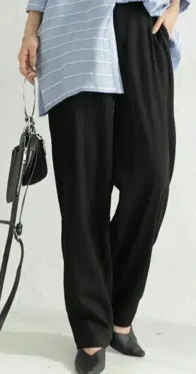 안티카 블랙 캐주얼 팬츠