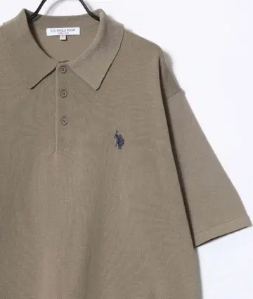 U.S. POLO ASSN./오버 사이즈 니트 반팔 피케 셔츠