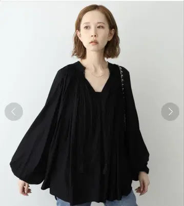 SLOBE IENA R.Moss 턱 개더 볼륨 블라우스