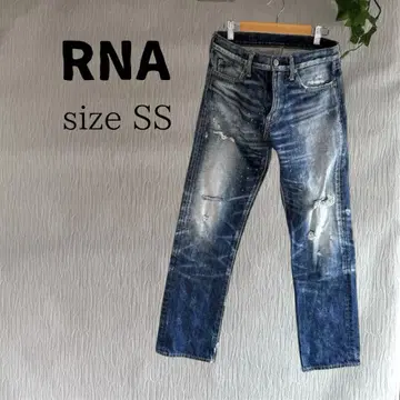 RNA 데미지 데님 여성용 SS 사이즈 블루 데미지 가공