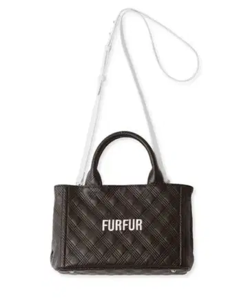 FUR FUR 퍼 퍼 퀼팅 로고 토트백