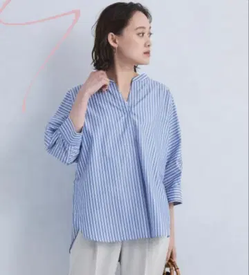 그린 라벨 릴랙싱 스트라이프 셔츠 7부 소매
