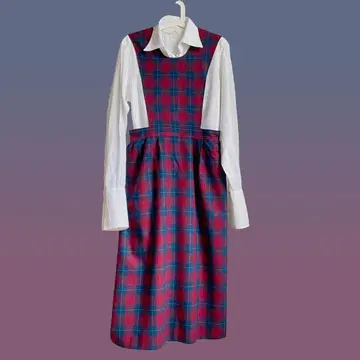 Pendleton 체크 무늬 슬리브리스 원피스 V넥 USA