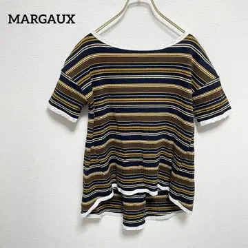 MARGAUX 마르고 백 레이스업 반팔 티셔츠 보더