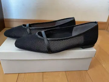 메쉬 블랙 플랫 슈즈 23cm