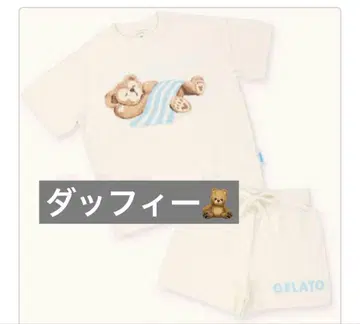 룸웨어 반팔 화이트 더피 앤 프렌즈 젤라또피케