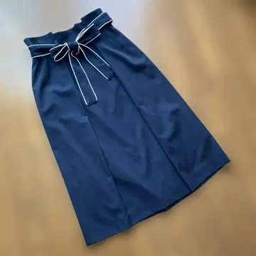 ANAYI 네이비 박스 플리츠 스커트