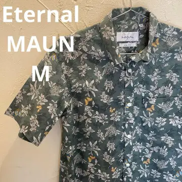 MAJUN 마준 카리유시 의류 꽃무늬 슬림 핏 반팔 셔츠 M