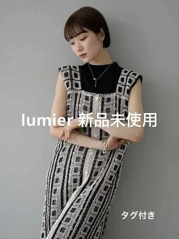 lumier 크로셰 뜨개질 슬리브리스 원피스