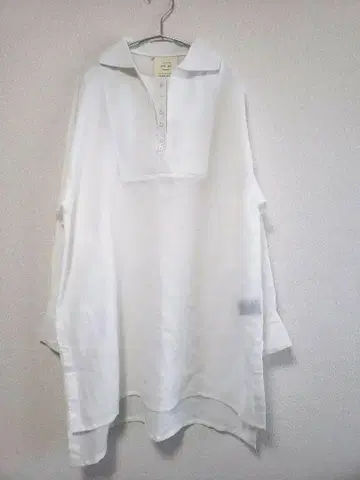 cloudnine RELIEF 오픈 카라 셔츠 튜닉 린넨 100%