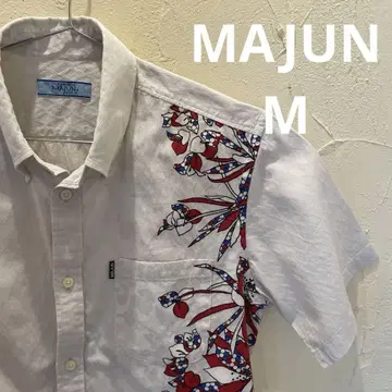 MAJUN 마준 카리유시 의류 알로하 셔츠 M 사이즈 꽃무늬