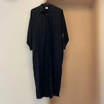 어반 리서치 블랙 셔츠 원피스 긴팔