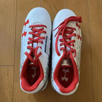 Under Armour 스파이크 슈즈 화이트/레드 21.0cm