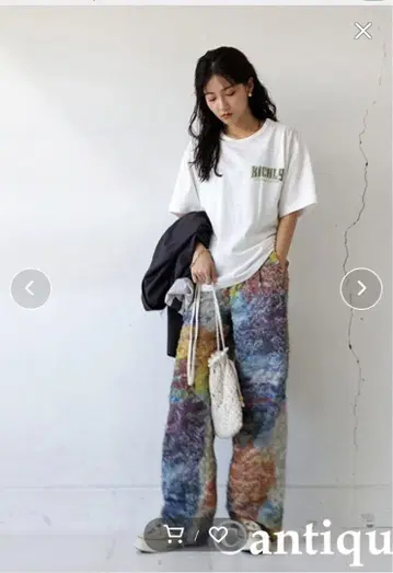 멀티 컬러 와이드 팬츠