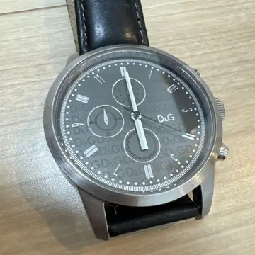 D&G DW0751 쿼츠 손목시계 천연 가죽 남성용 실버 그레이