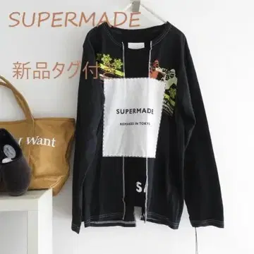 새상품 SUPERMADE 슈퍼 메이드 리메이크 긴팔 롱 T셔츠