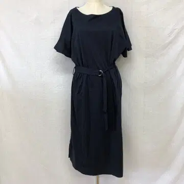 유나이티드 애로우즈 벨트 돌먼 슬리브 백 프릴 컷 원피스