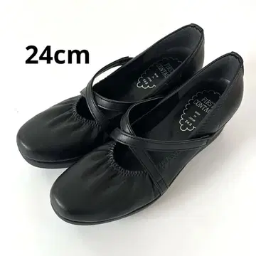 FIRST CONTACT 다크 그레이 플랫 슈즈 24.0cm