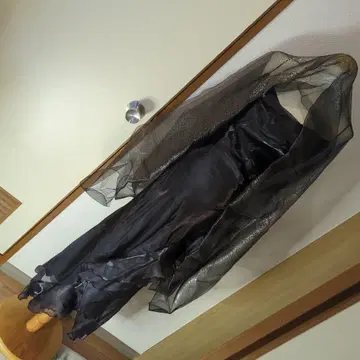 블랙 실크 쉬폰 쉬폰 숄
