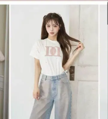 darich 다리치 퀼팅 아플리케 비쥬 티셔츠